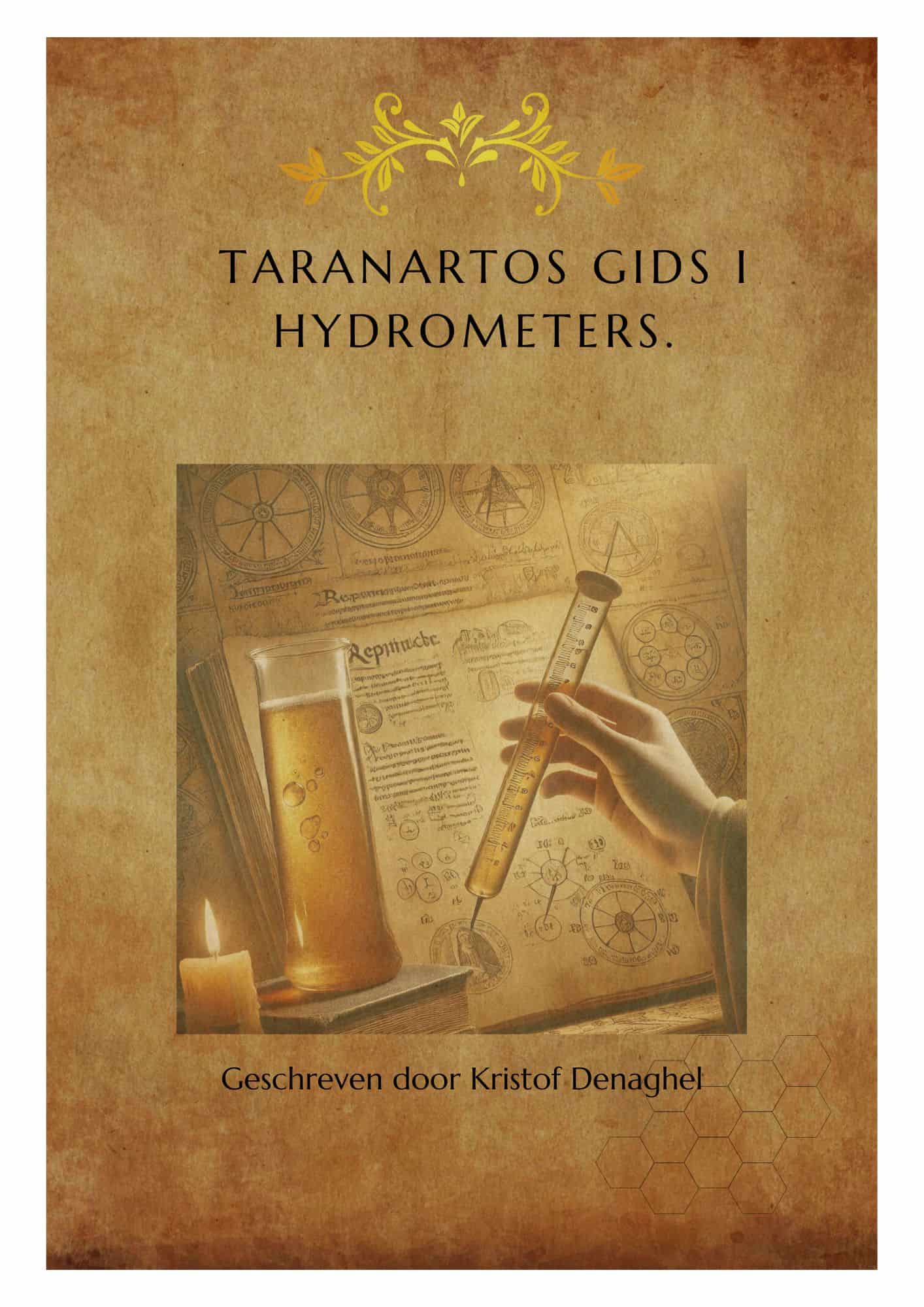 Benchtop water detector guide, hydrometer and scientific setup for measuring water quality and experiments.