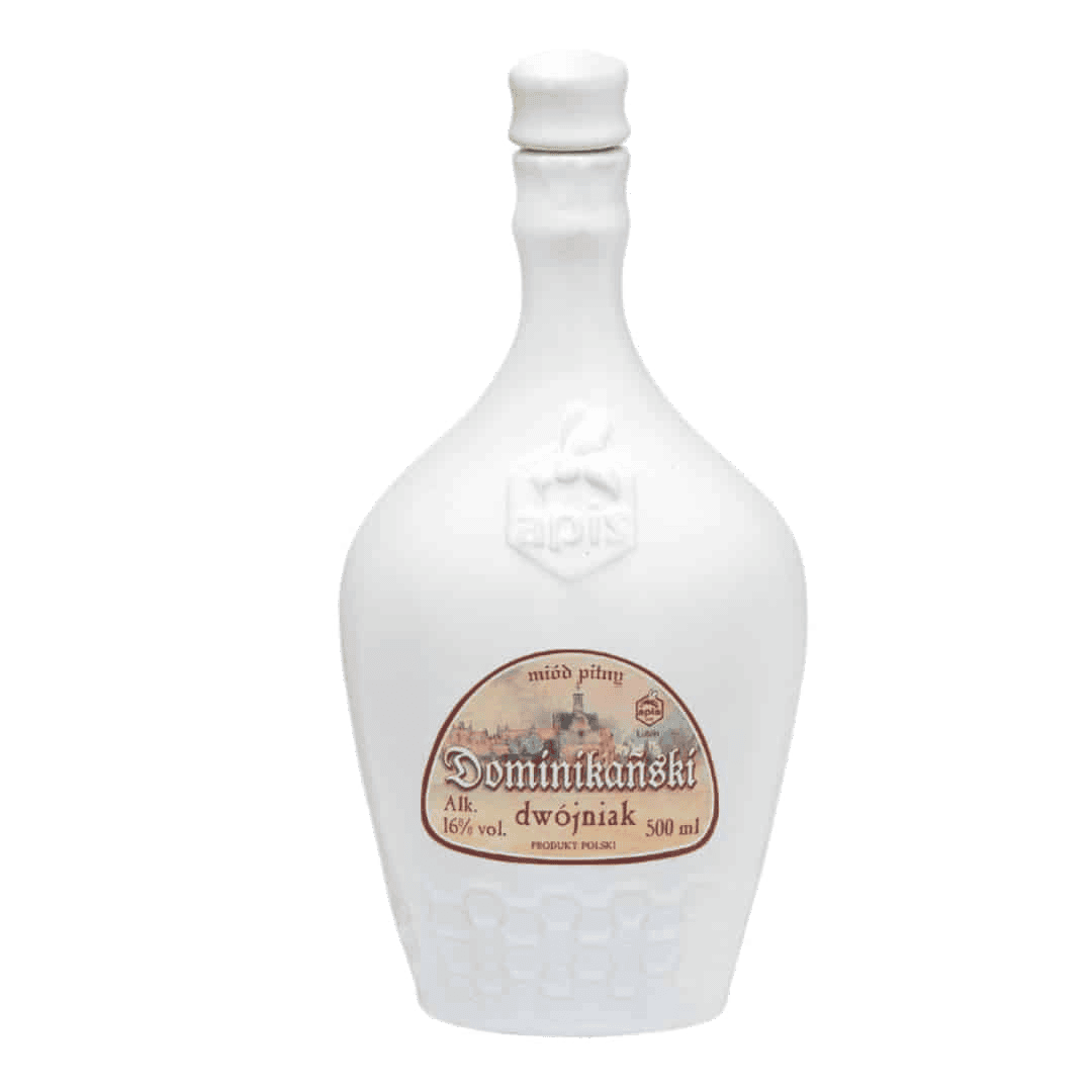 Dominikanski Dubiniak wodka, 500ml, traditionele Poolse drank, 16% alcohol, ambachtelijk gedistilleerd, ideaal voor speciale gelegenheden en culturele vieringen.