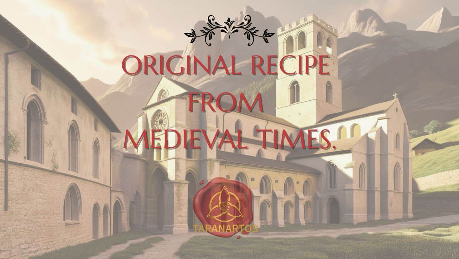 Taranartos, middeleeuws klooster met rustige landschap en bergen op de achtergrond, originele recepten uit de middeleeuwen, perfect voor historische en culinaire inspiratie.