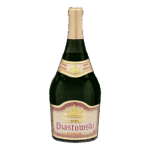 Volle naamloze wijnfles, piastowski trójniak, traditoneel Poolse honingwijn, feestelijk drank, cadeauverpakking, alcoholische drank, honinglikeur, decoratief wijnflesmodel, traditionele Poolse specialiteit, ambachtelijke honingwijn, luxe geschenk.