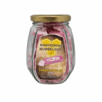 Zoete honing bubblegum in een glazen pot, ambachtelijke kauwgum met honing voor een unieke smaakervaring - perfect voor liefhebbers van natuurlijke zoetigheden.