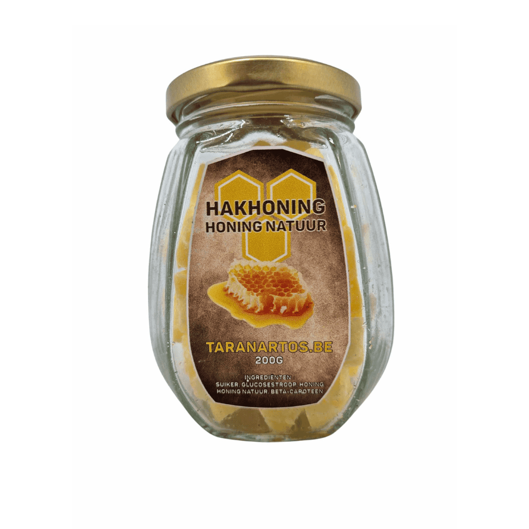 Zoete honing in glazen pot, rechtstreeks afkomstig van Bijenhouders in België, met natuurlijke ingrediënten en ambachtelijke productie, ideaal voor foodies en liefhebbers van pure honing.