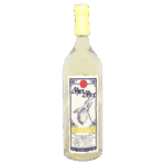 Verlichte citroenzironenlikeur in een heldere fles, gemaakt door Taranartos met natuurlijke ingrediënten en lokaal geproduceerd.