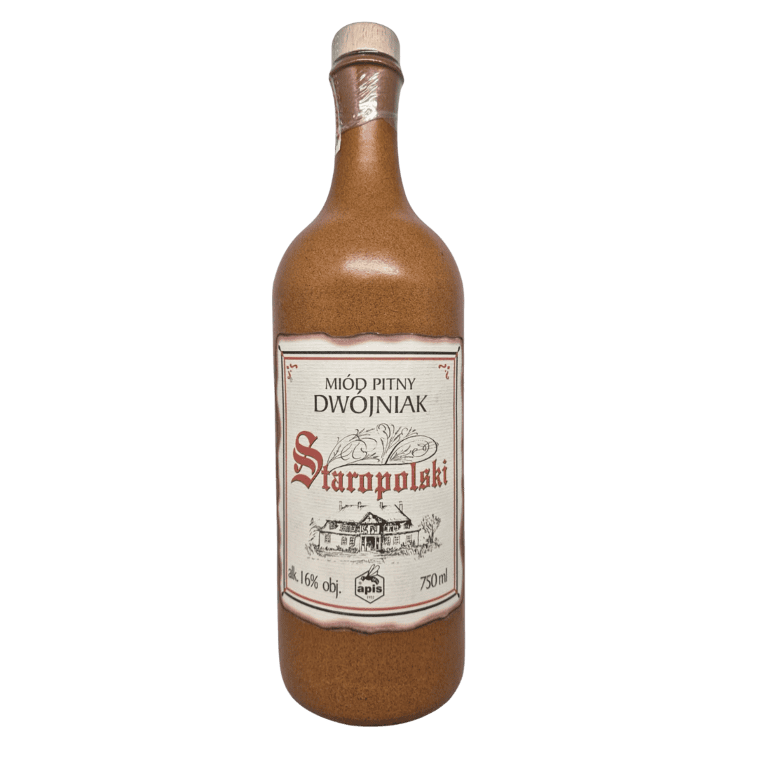 Traditionele honingbottel met label, lokale honing, honing van hoge kwaliteit, wordt gepresenteerd op de website Taranaartos.be.