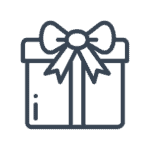 Geschenk met lint en strik, kerstcadeau of feestpakket, sfeervol ingepakt voor speciale gelegenheden.